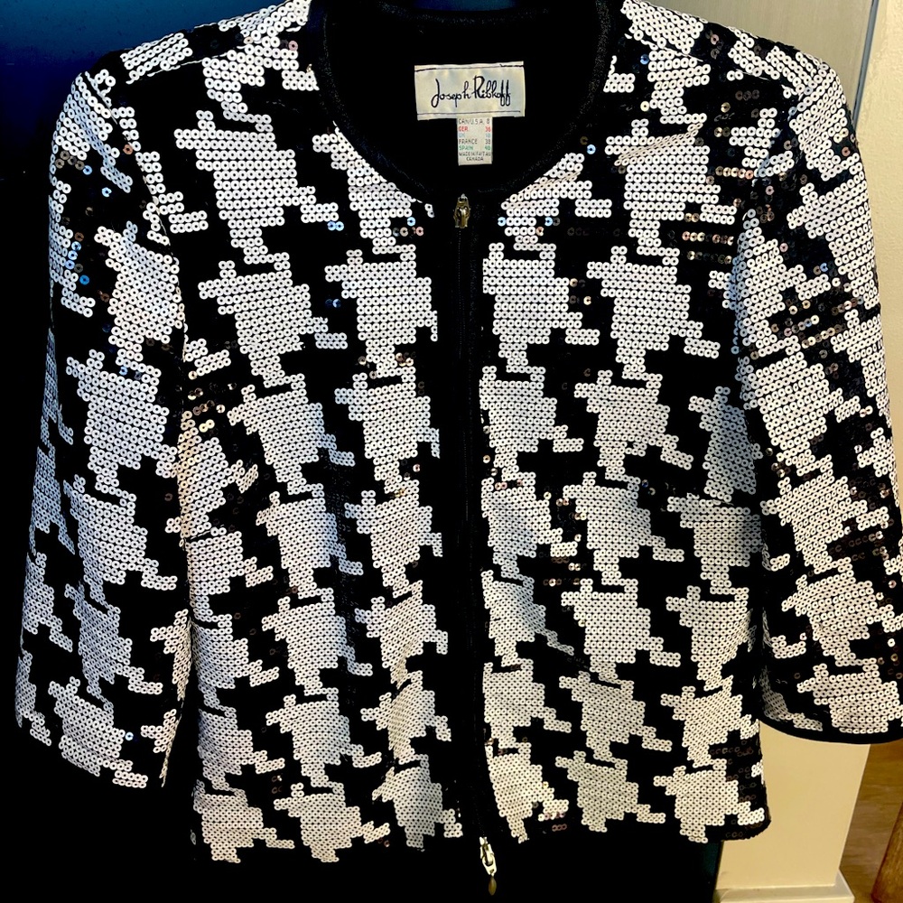 Fun houndstooth jacket  Joseph Rikkoph size 8